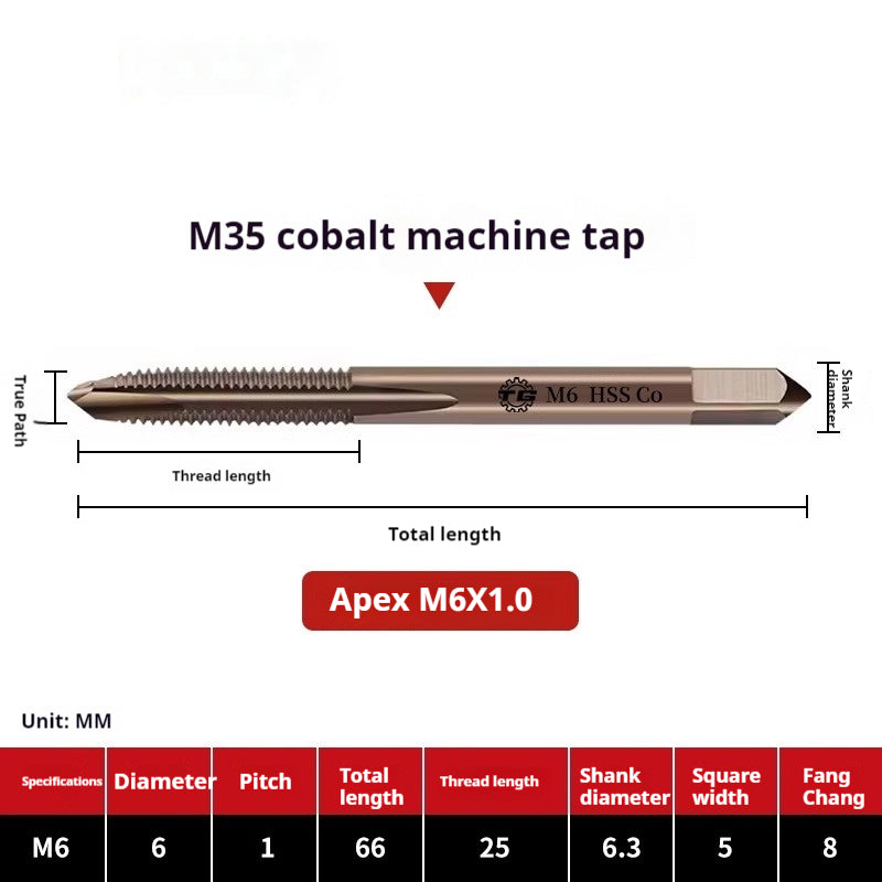 2117-M35 cobalt-containing tip tap, stainless steel special tapping screw tip machine tap M3M4M5M6M8 Shandong Denso Pricision Tools Co.,Ltd.